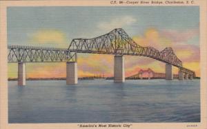 South Carolina Charleston Cooper River Bridge Curteich