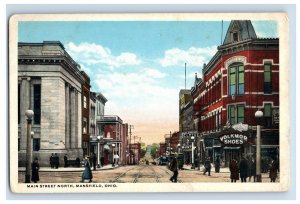 Vintage Main Street North, Mansfield, Ohio. Postcard F117E