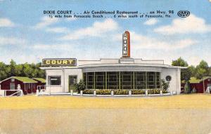 Pensacola Florida Dixie Court Exterior Street View Antique Postcard K23088