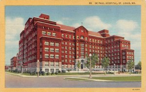 ST LOUIS, MO Missouri    DE PAUL HOSPITAL    c1940's Curteich Linen Postcard