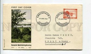 290206 DENMARK to Czechoslovakia 1961 year nature real post First Day COVER