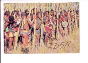 Black Boys in Costume, Swaziland,  QSL ZD5R, VE3EWY Mbabane, 1968