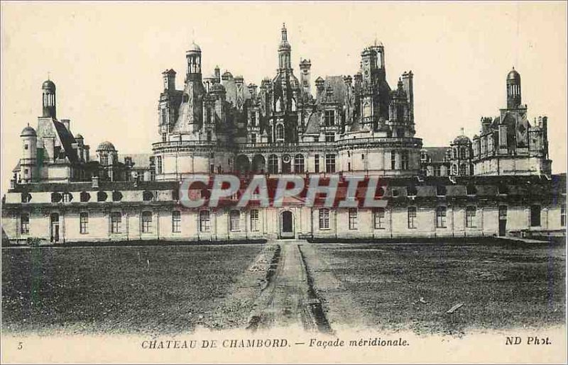 Old Postcard Chateau de Chambord Facade Meridionale