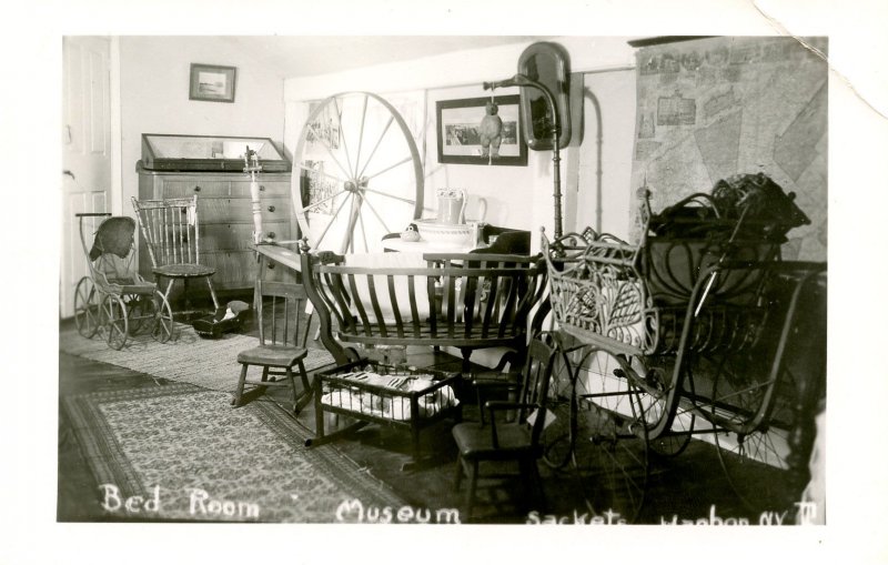 NY - Sackets Harbor. Museum, Bedroom. RPPC