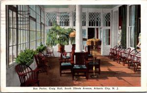 Sun Parlor, Craig Hall, So Illinois Avenue, Atlantic City NJ c1928 Postcard K20