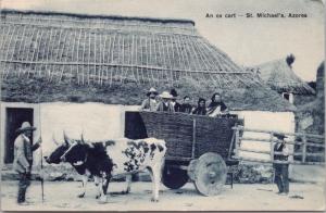 An Ox Cart St Michael's Azores Portugal Sao Miguel Postcard D65