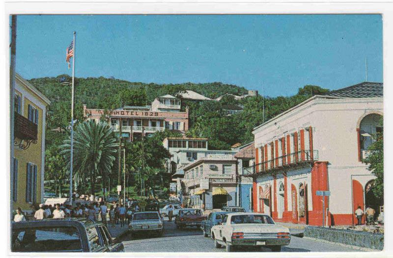 Post Office Square Cars Charlotte Amalie St Thomas US Virgin Islands postcard