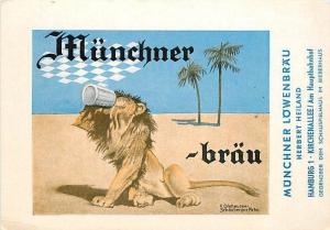 1950's CONTINENTAL Beer Advertising Munchner Brau 1194 postcard