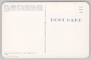 Postcard Denver Colorado CO Wynken Blynken Nod Fountain 1950s Chrome View