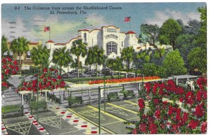 US St Petersburg, Florida, Coliseum, Shuffleboard Courts. Used with Postage.