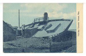 MA - Scituate. Old Pilot Boat #2 Columbia washed ashore at Sand Hill, 1898