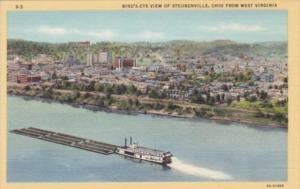 Ohio Steubenville Birds Eye View From West Virginia Curteich