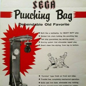 Sega Punching Bag Arcade FLYER Original Boxing Game Art Print Sheet 1960 Rare 