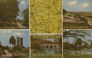 Surrey Postcard - Views and Map of Dorking and District    RS21849