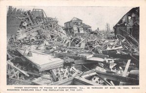 Murphysboro Illinois Tornado Disaster Destroyed Homes Vintage Postcard AA1100891