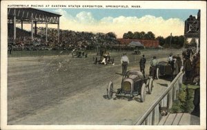 Springfield MA Auto Car Racing Exposition Racecars c1920 Postcard