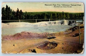 1910 Yellowstone Wyoming Postcard Mammoth Paint Pots National Park Union Pacific