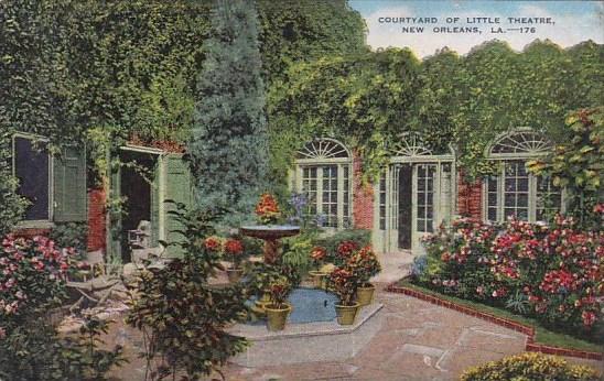 Louisiana New Orleans Courtyard Of Little Theatre 1951