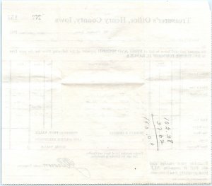 1945 Baltimore Twp, Mt Pleasant, Henry Co IA Property Tax Receipt Form Paper C47