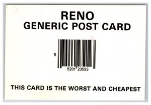 Generic Barcode Greetings Reno Nevada NV Continental Postcard O21