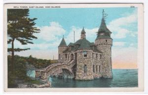 Bell Tower Hart Island Thousand Islands New York 1935 postcard