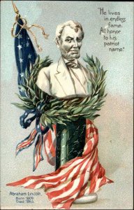 Tuck Decoration Day Civil War Abraham Lincoln American Flag Patriotic c1910 PC