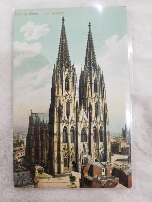 Antique Postcard, Koln a Rhein Dom Westseite