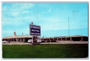 Vandalia Illinois Postcard Robbins Motel Restaurant Center c1961 Vintage Antique