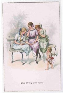 Judgment of Paris Love artist signed Kaskeline postcard