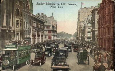 New York City Street Scene c1910 Postcard