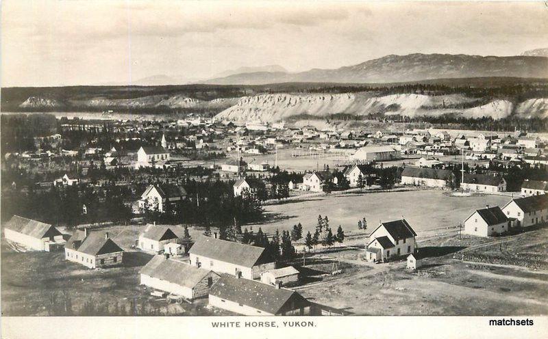 1940s White Horse Birdseye View YUKON CANADA Postcard 12521 RPPC
