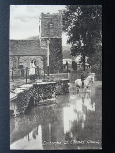 Cornwall LAUNCESTON St. Thomas Church West Bridge & Ford c1907 Postcard by Frith