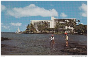 Fishing, Naniloa Surf, Hilo Bay, Hawaii, 1940-60s