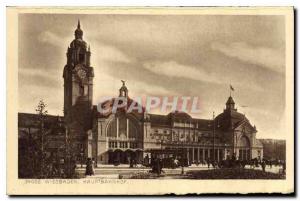 Old Postcard Wiesbaden central station