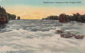 NIAGARA FALLS, Ontario, Canada, PU-1913; Rapids Above American Falls