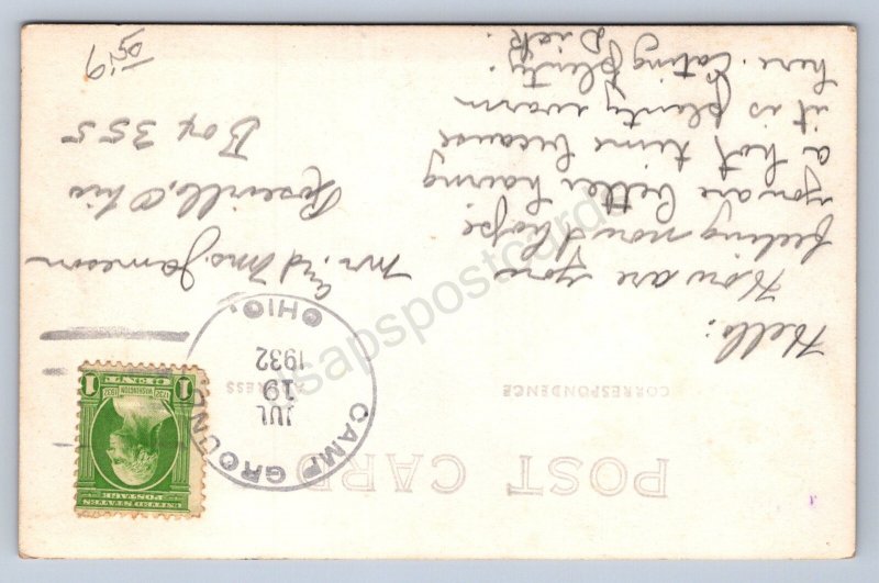 J87/ Lancaster Camp Ground Ohio RPPC Postcard c10 Interior Tabernacle 1274