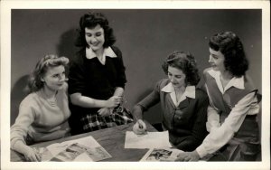 Working Women Collaborate Advertising or Fashion 1940s Social History RPPC