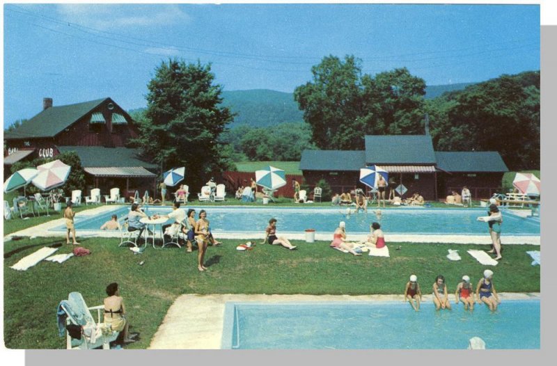 Great Barrington, Massachusetts/MA Postcard, Barn Club Swimming Pools