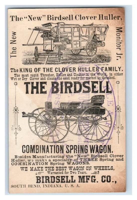 1870s-80s Clover Huller's Wagons Birdsell Clover Huller Spring Wagon P184