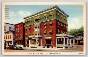 Lakeport New Hampshire~Belknap Hotel~Car Garage Sales & Service~1935 Linen PC