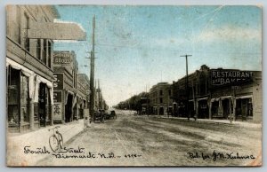 Fourth Street  Bismarck  North Dakota   Postcard  1910