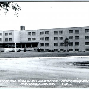 c1950s Waverly, IA RPPC Centennial Hall Girls Dorm Wartburg College Photo A110