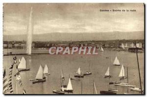 Old Postcard Geneva Entree de la Rade Boat