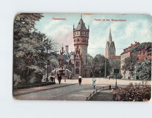 Postcard Partie an der Wasserkunst Hanover Germany