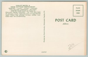 Wisconsin Rapids~Chalet Motel & Swiss Cottages Restaurant~Vintage Postcard