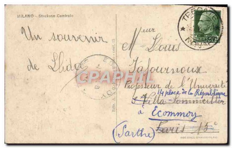 Old Postcard Milano Stazione Centrale