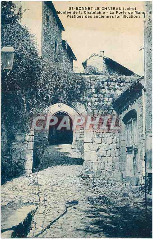 Old Postcard St Bonnet le Chateau (Loire) Montee the Chantelaine