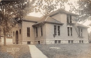 G98/ Augusta Michigan RPPC Postcard c1910 High School Building
