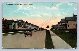 J99/ Wadsworth Ohio Postcard c1910 Highland Avenue Homes 26