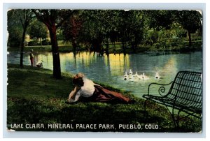 C. 1910 Lake Clara Mineral Palace Park Pueblo Colorodo. Postcard P222E